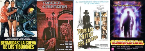 Posters de algunas de las cintas de terror en las que trabajó Máximo