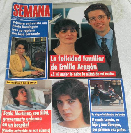 Emilio y su mujer Aruca en portada de revista, como la Esteban, junto a Sonia Martinez y la Obregón